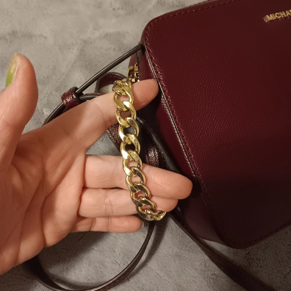 MK Burgundy Saffiano Leather Crossbody - Picture 3 of 12